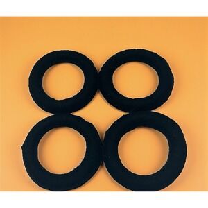 4 Mata Ortiz Pottery Olla Rings Hand Made Mexican‎ Clay Black Yarn Mexico 3.5"